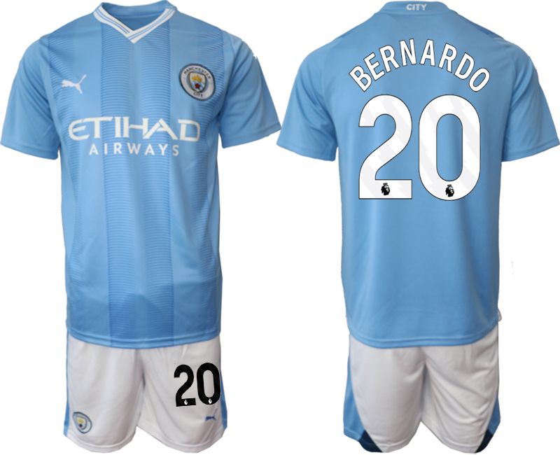 Men 2023-2024 Club Manchester City home Light blue #20 Soccer Jersey